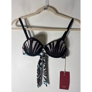 NWT Ancora The Illustrated Bikini Top Sz s